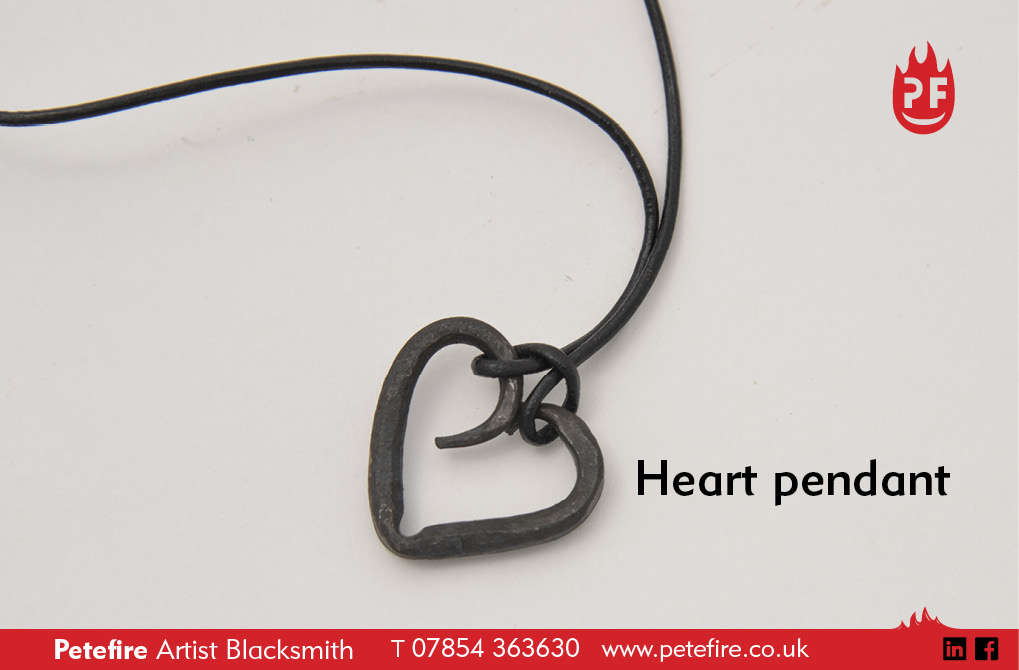 Petefire Artist Blacksmith, forged heart pendant