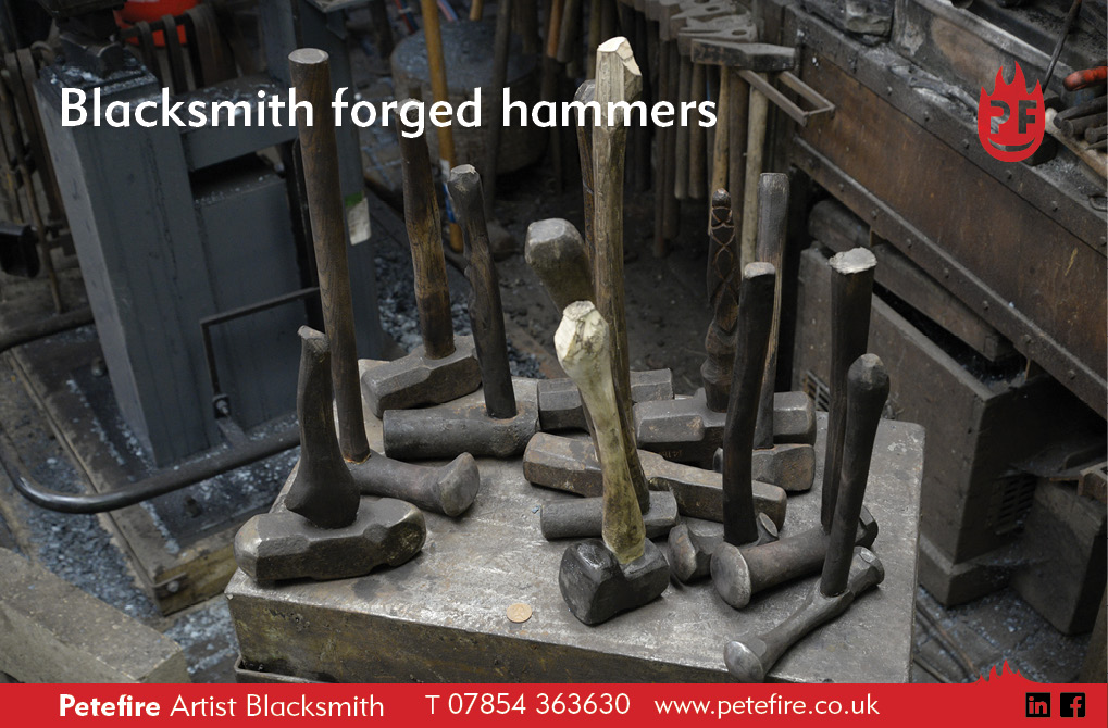 Petefire Artist Blacksmith, blacksmith forged hammers