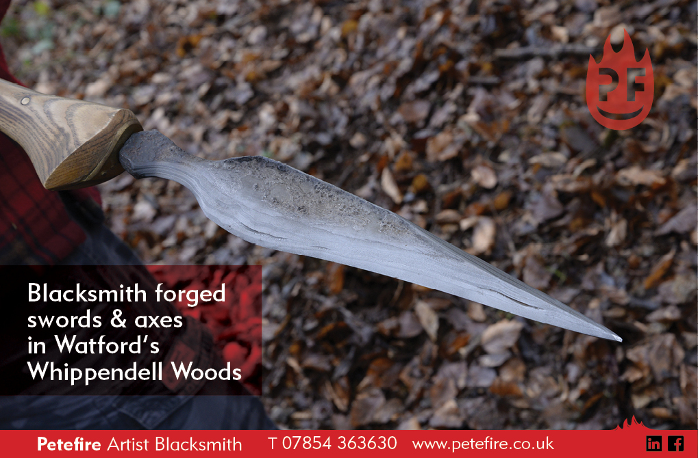 Blacksmith forged axes & hammers, Whippendell Woods, Watford, Herts