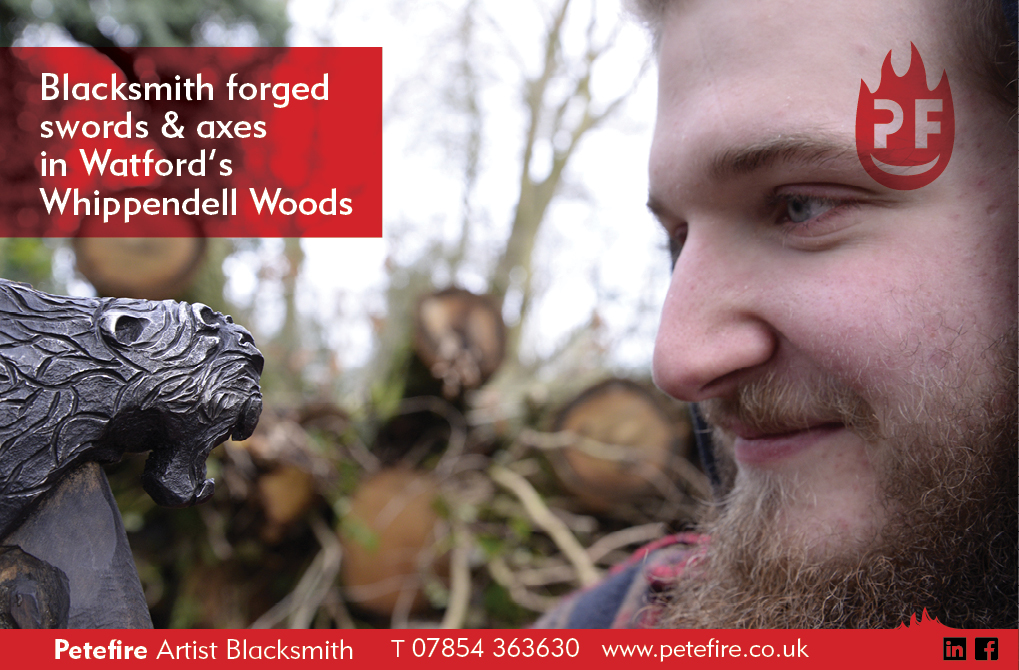 Blacksmith forged axes & hammers, Whippendell Woods, Watford, Herts