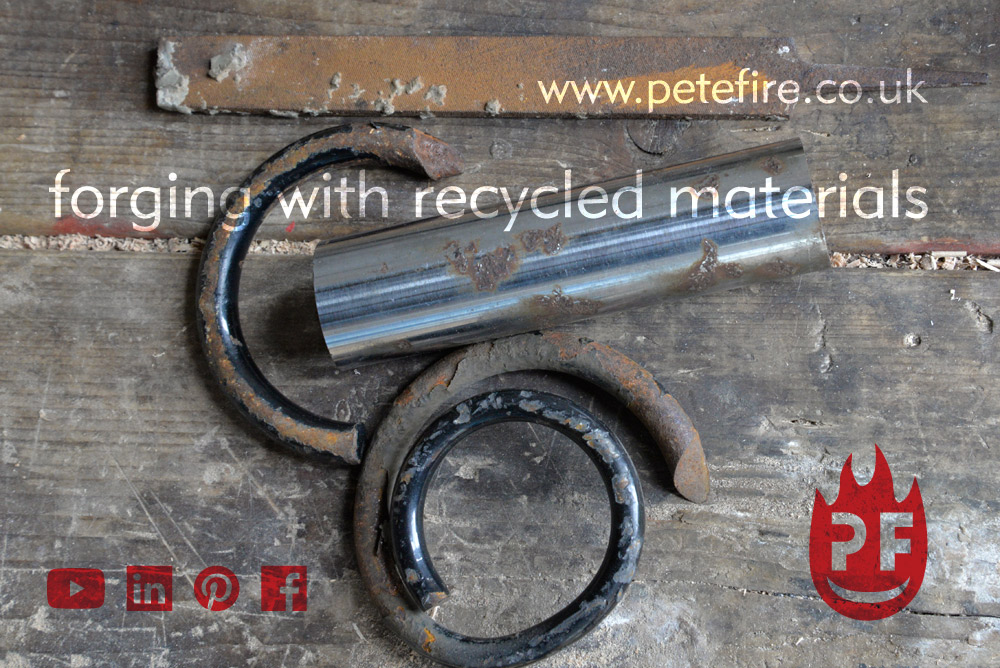 Petefire Artist Blacksmith-forging with recycled materials