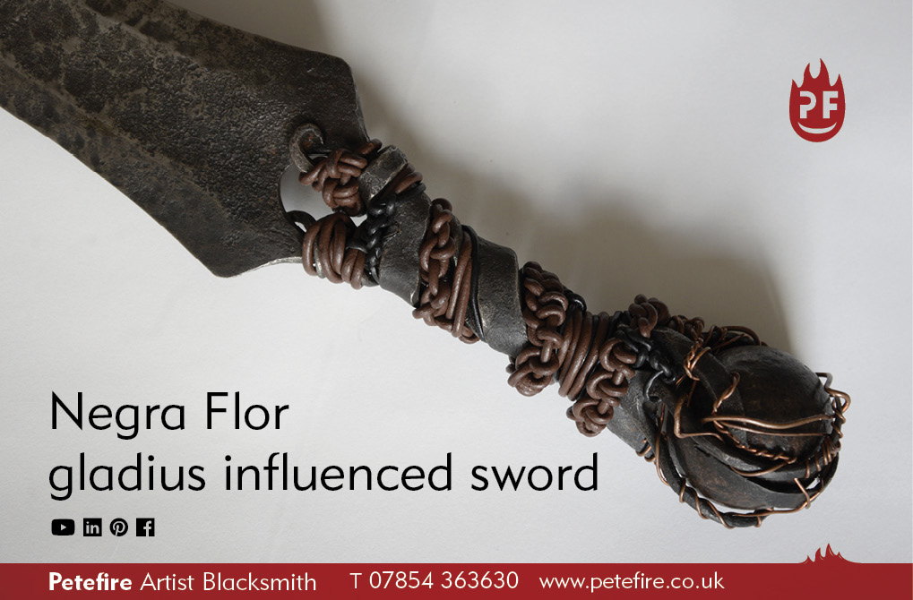 Petefire Artist Blacksmith – Negra Flor gladius influenced sword