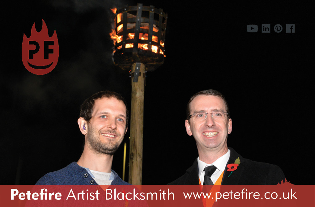 Petefire Artist Blacksmith, Watford 100th Anniversary beacon