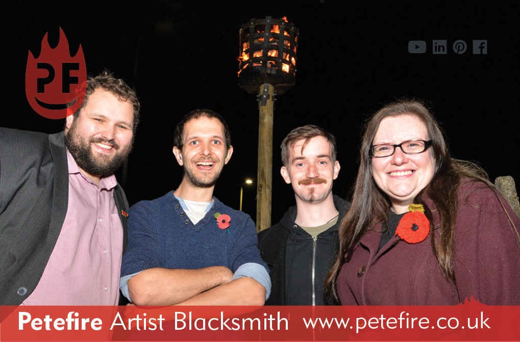 Petefire Artist Blacksmith, Watford 100th Anniversary beacon