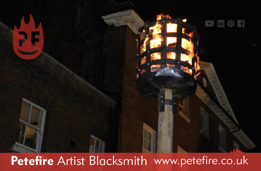 Petefire Artist Blacksmith, Watford 100th Anniversary beacon