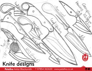 Petefire Artist Blacksmith knife designs