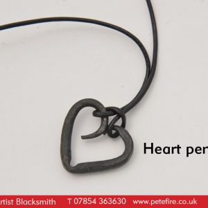 Off-Beam forged heart necklace from Petefire Artist Blacksmith