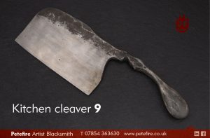 Petefire Artist Blacksmith kitchen cleaver