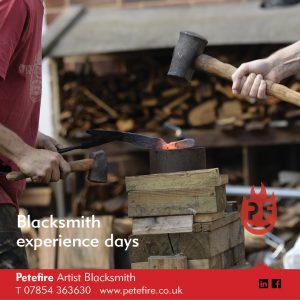 Petefire Artist Blacksmith, Experience Days – for Forged in Fire UK fans