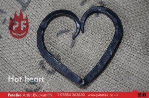Off-Beam forged heart necklace –Petefire Artist Blacksmith hot heart