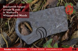 Petefire Artist Blacksmith, blacksmith work, Whippendell Woods, Watford