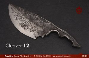 Petefire Artist Blacksmith kitchen knives: cleaver 12