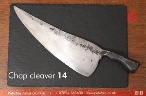 Petefire Artist Blacksmith (Watford) kitchen knives: chop cleaver 14