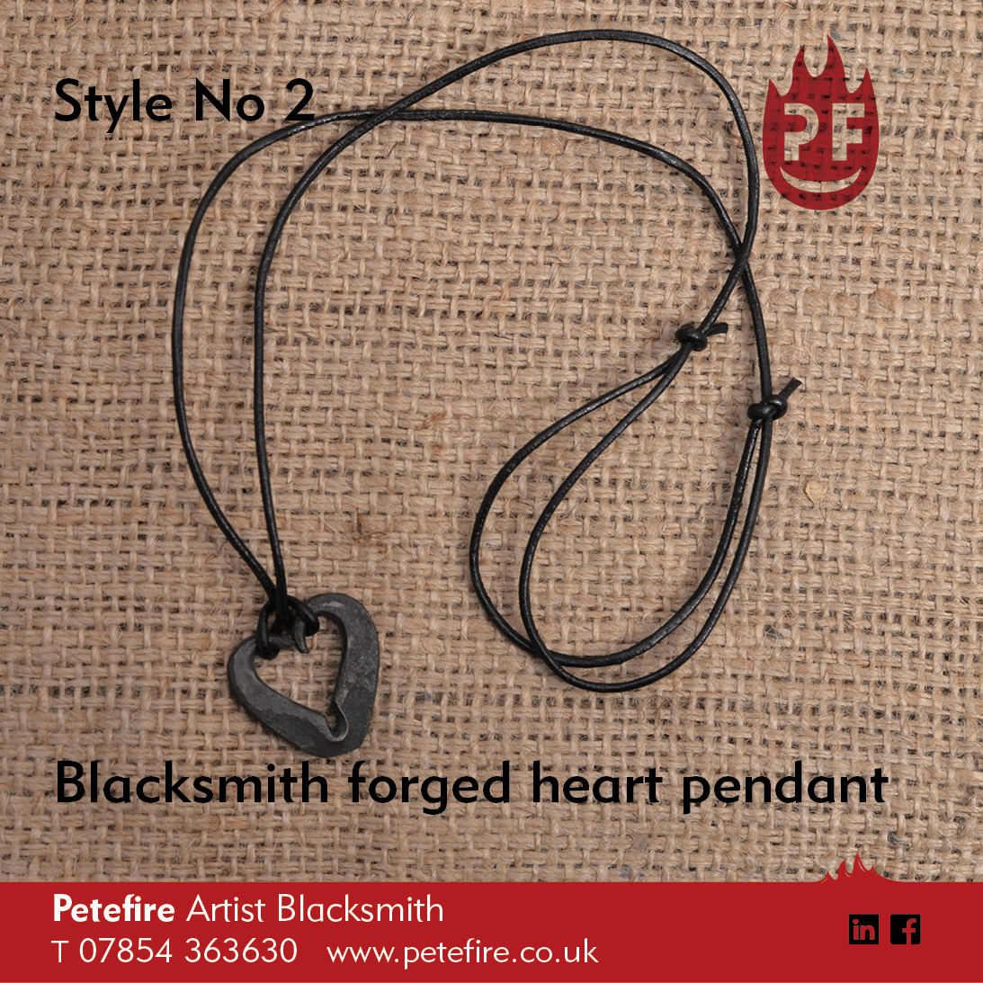 blacksmith forged heart pendant from Petefire