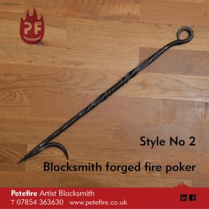 Petefire Artist Blacksmith forged fire pokers