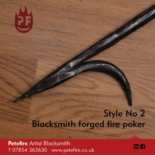 Petefire Artist Blacksmith forged fire poker