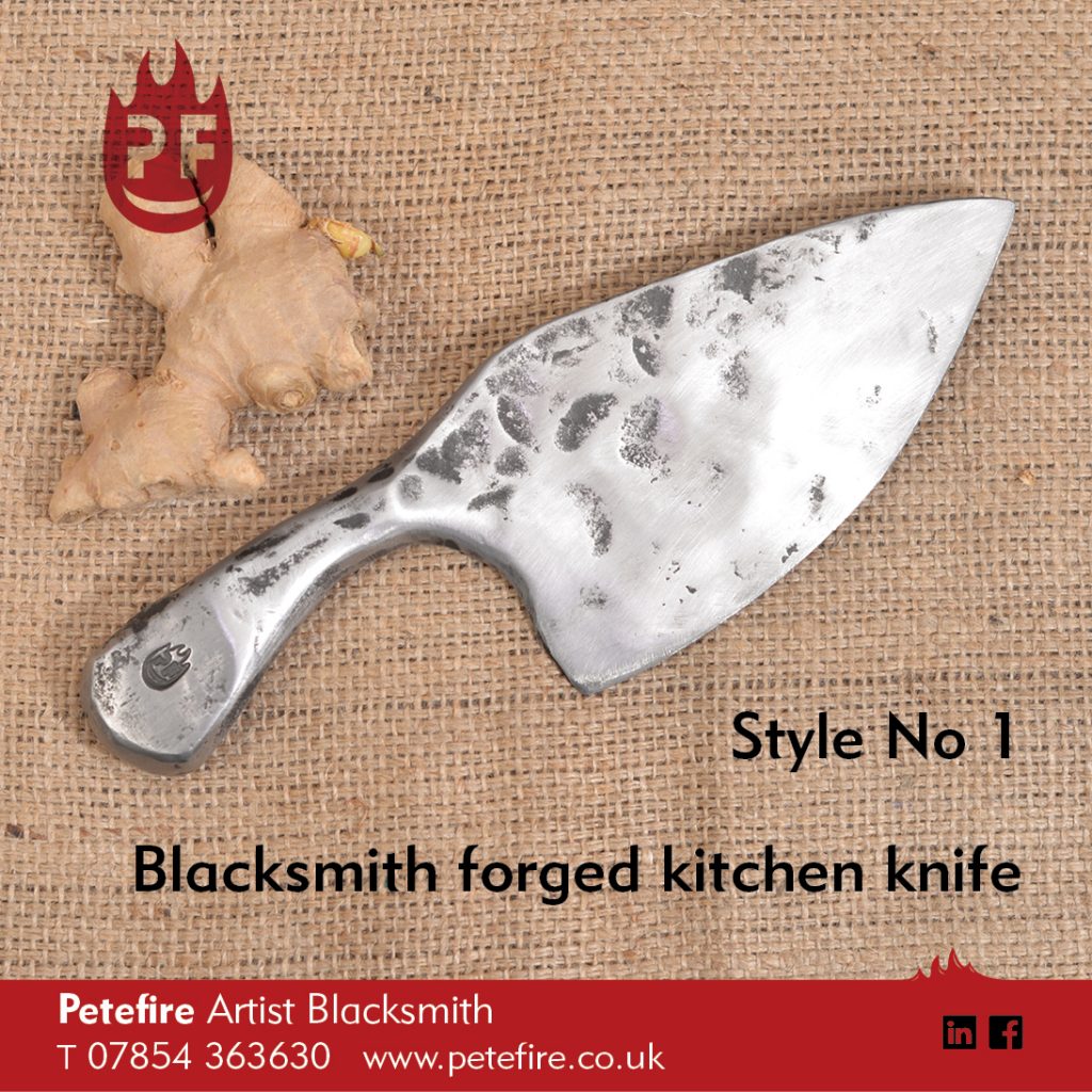Petefire blacksmith hand kitchen knife, buy online here.