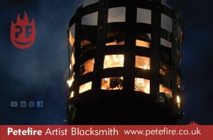 Petefire Artist Blacksmith, Watford 100th Anniversary armistice day fire beacon