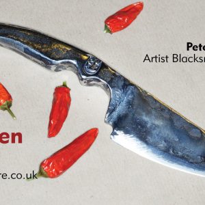 Papa hand forged kitchen knife, made in Watford, Herts