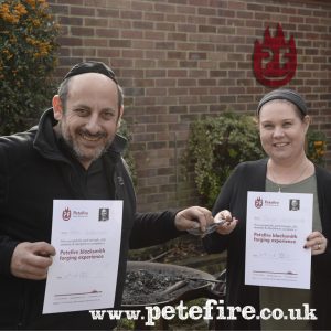 Petefire Blacksmith Forging Experience sample voucher, St Albans, Herts, England