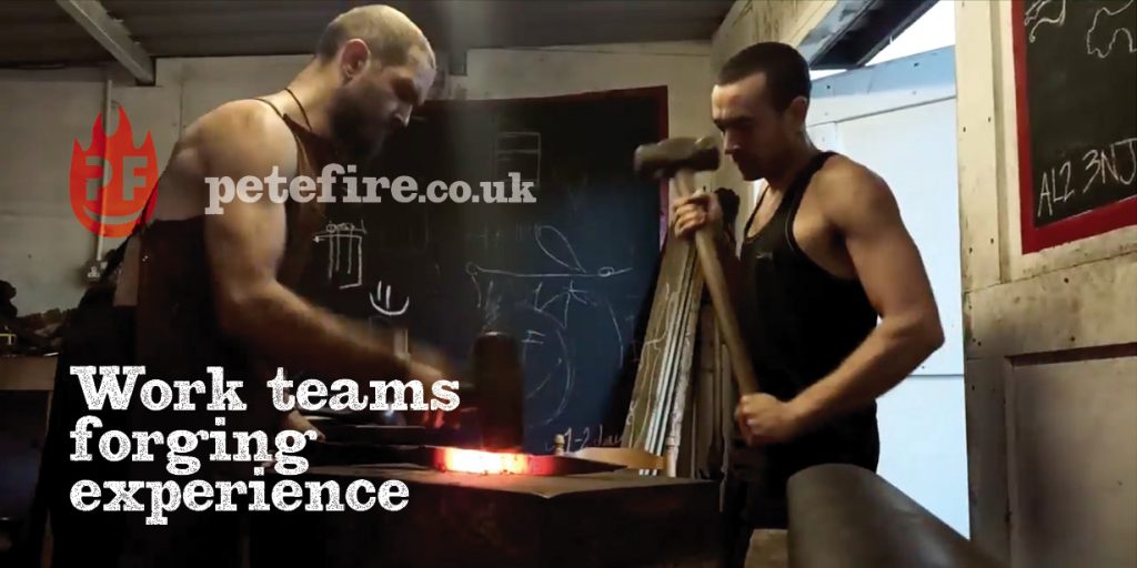 Work Teams Forging Experience – Petefire Artist Blacksmith, St Albans, Herts