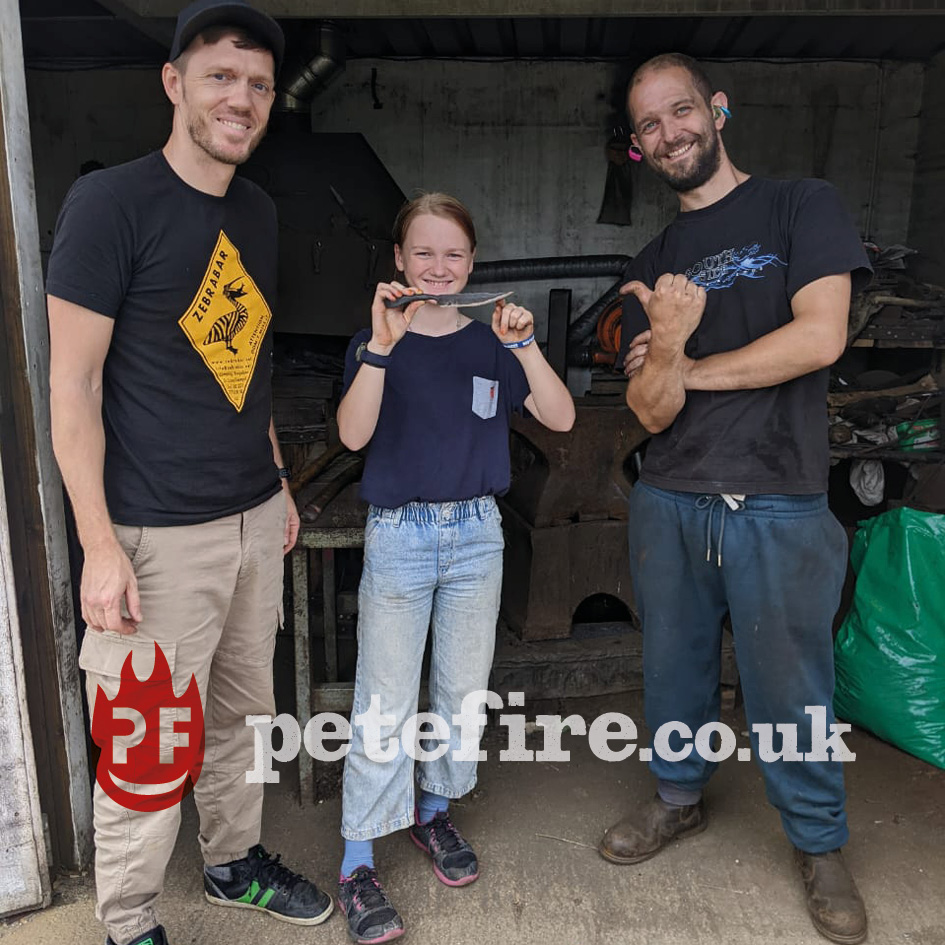 Peter, the blacksmith at the Petefire Artist Blacksmith Forge, St Albans, Herts.